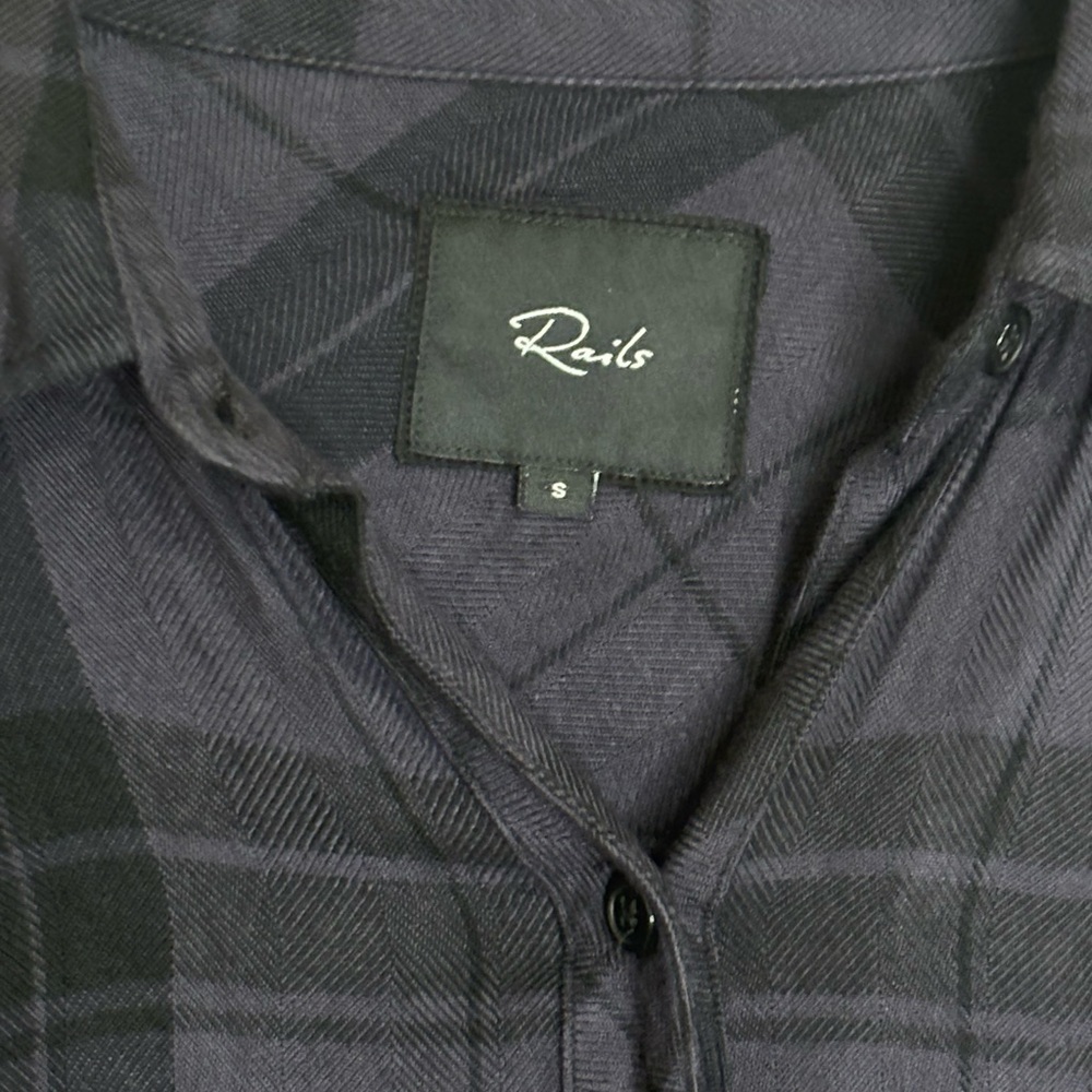 Rails Hunter Blue Black Plaid Button Down Shirt | EUC caboncore Normcore | Small - Picture 3 of 8
